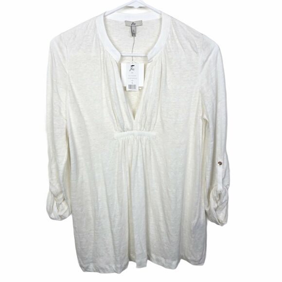 NWT Joie 100% Linen 'Ariel' Top Porcelain Sz Small - Picture 2 of 8